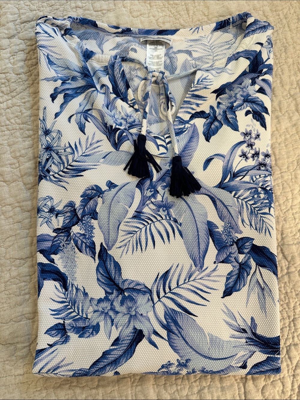 Tommy Bahama Blue & White tropical print dress